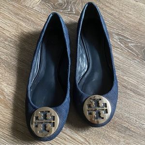 Tory Burch Reva Quinn Quilted Ballerina Flats Size 6.5